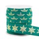 Elastisch lint 15mm snowflake Petrol green